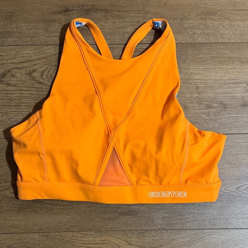 The Chestee Vibrant Orange Sports Bra